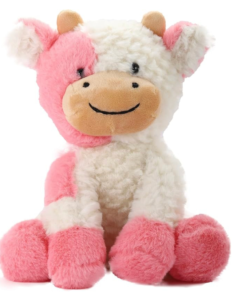 Pink & White Cow Plush